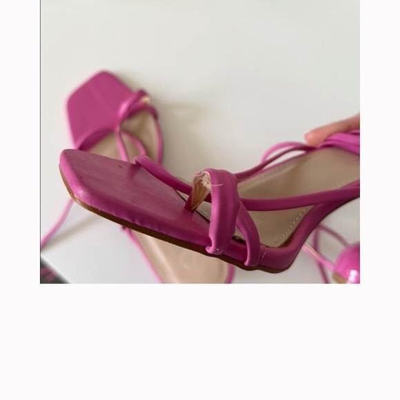 Nasty Gal Pink Strappy Heels - Picture 8 of 8